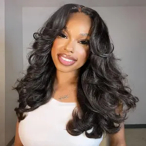 Mscoco Hair Face-Framing Curtain Bangs Body Wave Wig Natural Curls Beginner Friendly 6×5 Ready To Go Glueless Hd Lace Wig With Layers Breathable And Comfortable