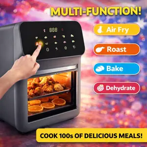 13L Large Capacity Digital Air Fryer Oven, 360° Hot Air Circulation Oil-Free Multifunctional Countertop Toaster Oven with 10 Preset Menus & Full Accessories