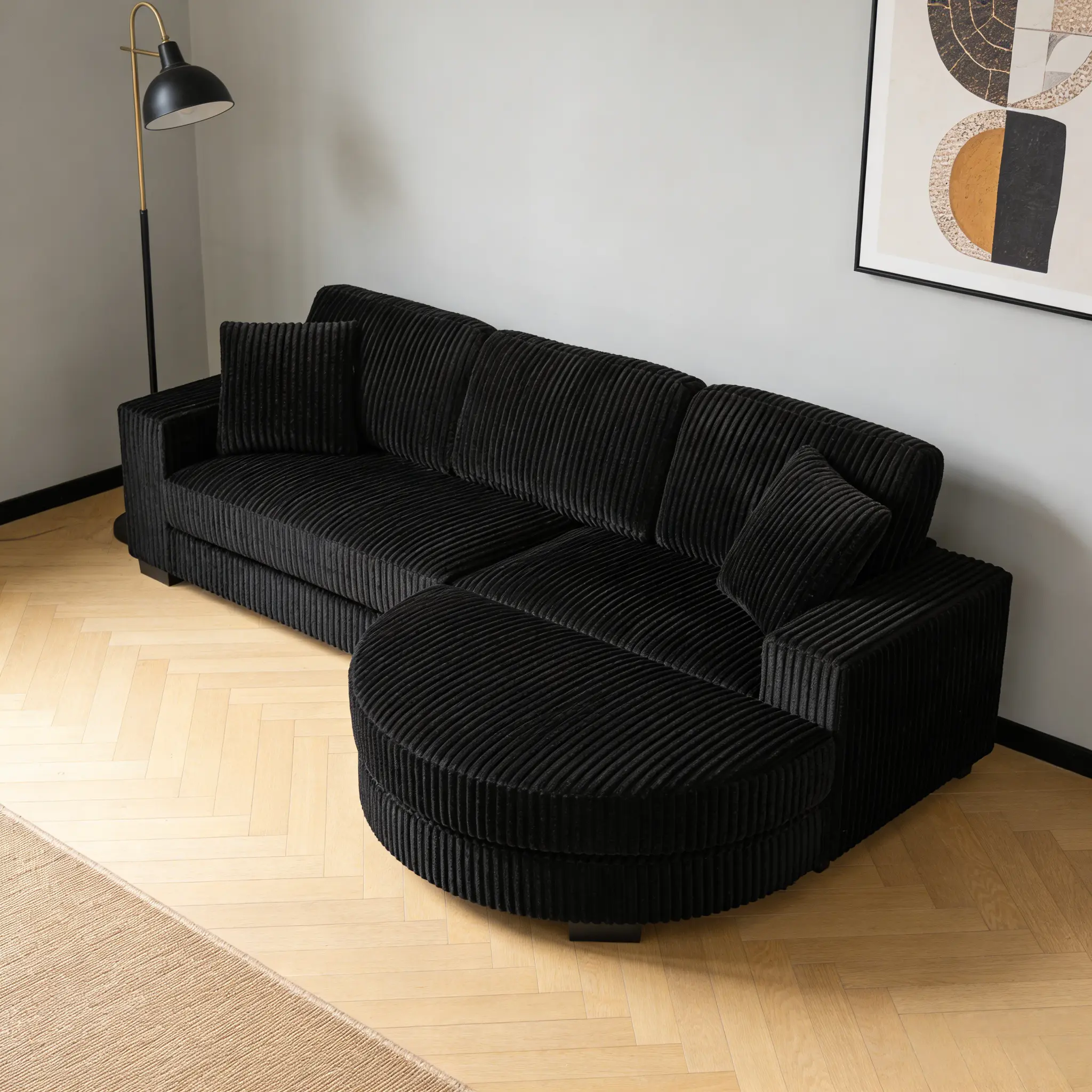 Black + Foam + 3 Seat+Right side