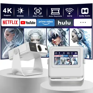 2026 Portable 1080P Projector Auto Focus Auto Keystone Dual Screen Display WiFi 6 Bluetooth 5.0 Built-in OS Screen Mirroring Home Theater
