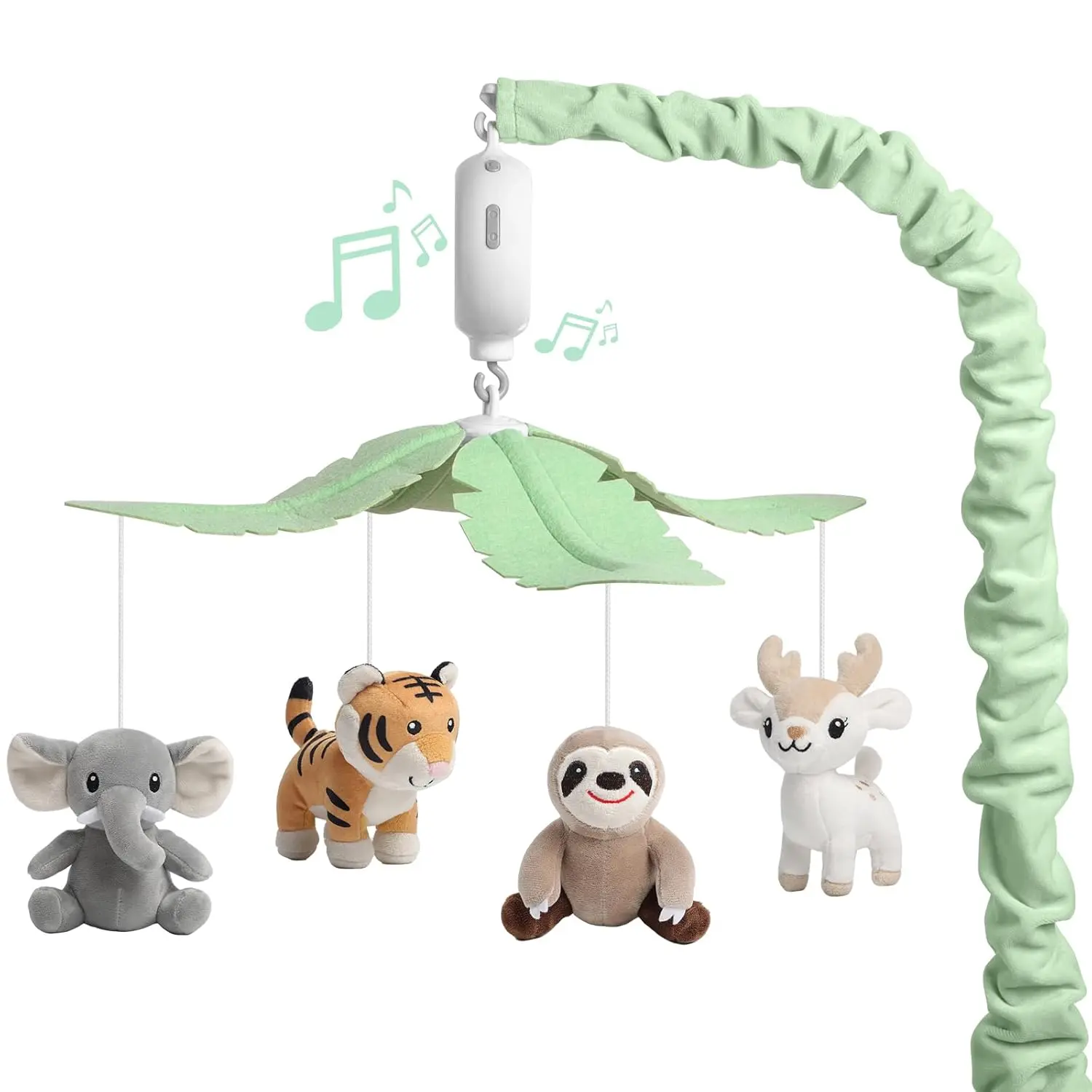 Musical Baby Crib Mobile for Newborns, Soft Pink Nursery Decor with Handmade Plush Animal Toys, Soothing Lullabies and Gentle Rotation for Sleep Training, Safe Fabric Sensory Toy for 0-6 Months, Perfect Baby Shower Gift