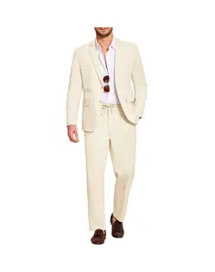 COOFANDY Men's Tracksuit 2 Piece set men Linen Suits Set Regular Fit Casual Lightweight Blazer Jacket and Pants Gift Ideas COOFANDY Men's Tracksuit 2 Piece set men Linen Suits Set Regular Fit Casual Lightweight Blazer Jacket and Pants Gift Ideas