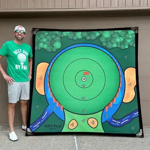 Battle Golf Set - Unique Board Golf Game with Turf, Chipping Clubs, Battle Balls & Storage & Transportation Bag for 1-1 or Team Play, 4 Players