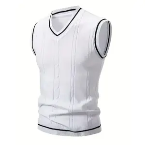 Cross-border New Men's Vest Twist Knit Sweater