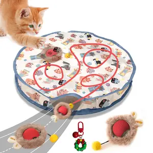 Pawlytek Interactive Cat Ball Fast Rolling in Pouch - Motion Activated & Safe Silicone, Hide and Seek Mouse Catching Cat Toys