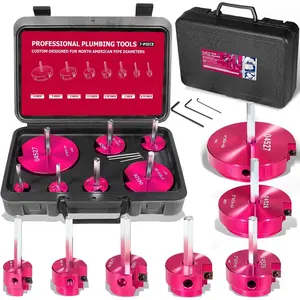 7 count PVC Pipe Fitting Reamer Kit - Complete Plastic Reamer Set Fits into Standard 1/2" Drills Contains 3/4'', 1'', 1-1/4", 1-1/2'', 2'', 3'' 4'' for PVC, SCH40, ABS, CPVC