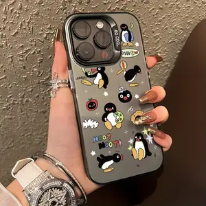 Cartoon penguin silicone design, drop-proof and non-slip TPU large-aperture IMD phone case, compatible with iPhone 17, 16, 15, 14, 13, 12, 11, XS, X, Samsung and other models. Makes a great gift for friends or family.