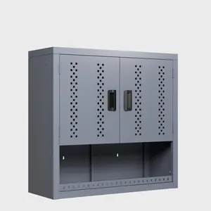 Metal garage cabinet with door, wall-mounted storage cabinet, floating tool cabinet for basements, kitchens, and warehouses (gray, 30.31" H)
