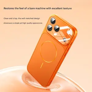 Full Body Protective Case for iPhone 17 Pro / 17 Pro Max with Lens Protector, Magnet for Magnetic Charging, Integrated Matte Finish, Slim Shockproof Design, Star Cosmic Orange, Cellphone