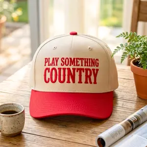 Embroidered Play Something Country Trucker Hat, Nashville Style Snapback
