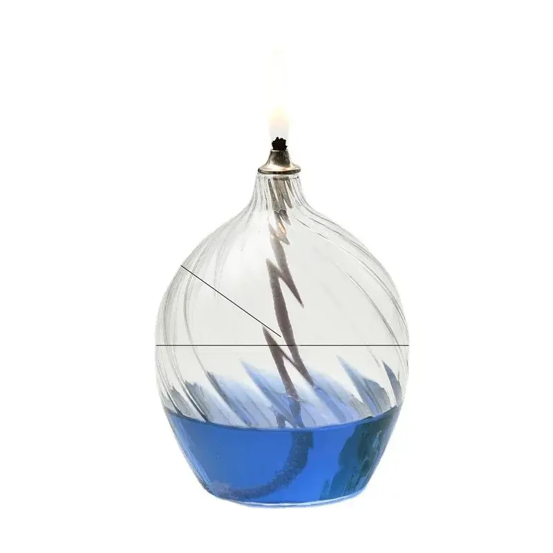 Striped Glass Oil Lamp Candle Holder, Nordic Romantic Modern Home Decor, Smokeless Paraffin Wax Oil, Desktop Ornament