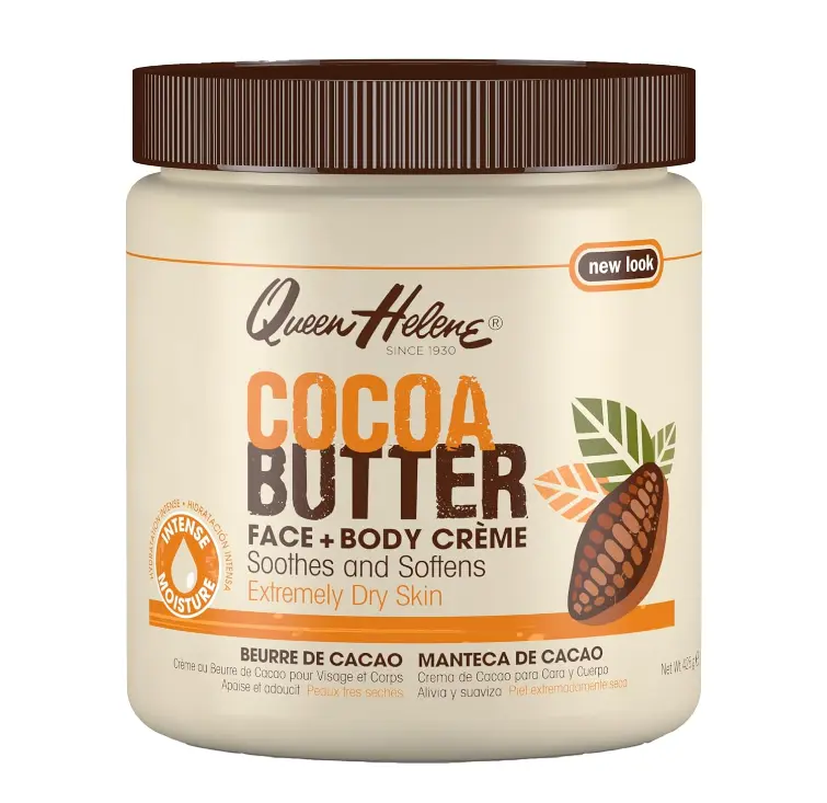 Queen Helene Cocoa Butter Face & Body Cream – Extra Rich Moisturizing Formula for Dry Skin | Softens, Smooths & Restores Radiance | 4.8 oz Jar