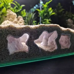 Aquarium Fish Tank Decoration Heart Shaped Cave with Large Single Entrance for Breeding Hiding and Observation of Small Fish Shrimp and Crabs