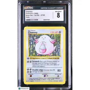 Chansey #3 Holo Rare Pokemon Base Set 1st Edition Shadowless 1999 CGC 8