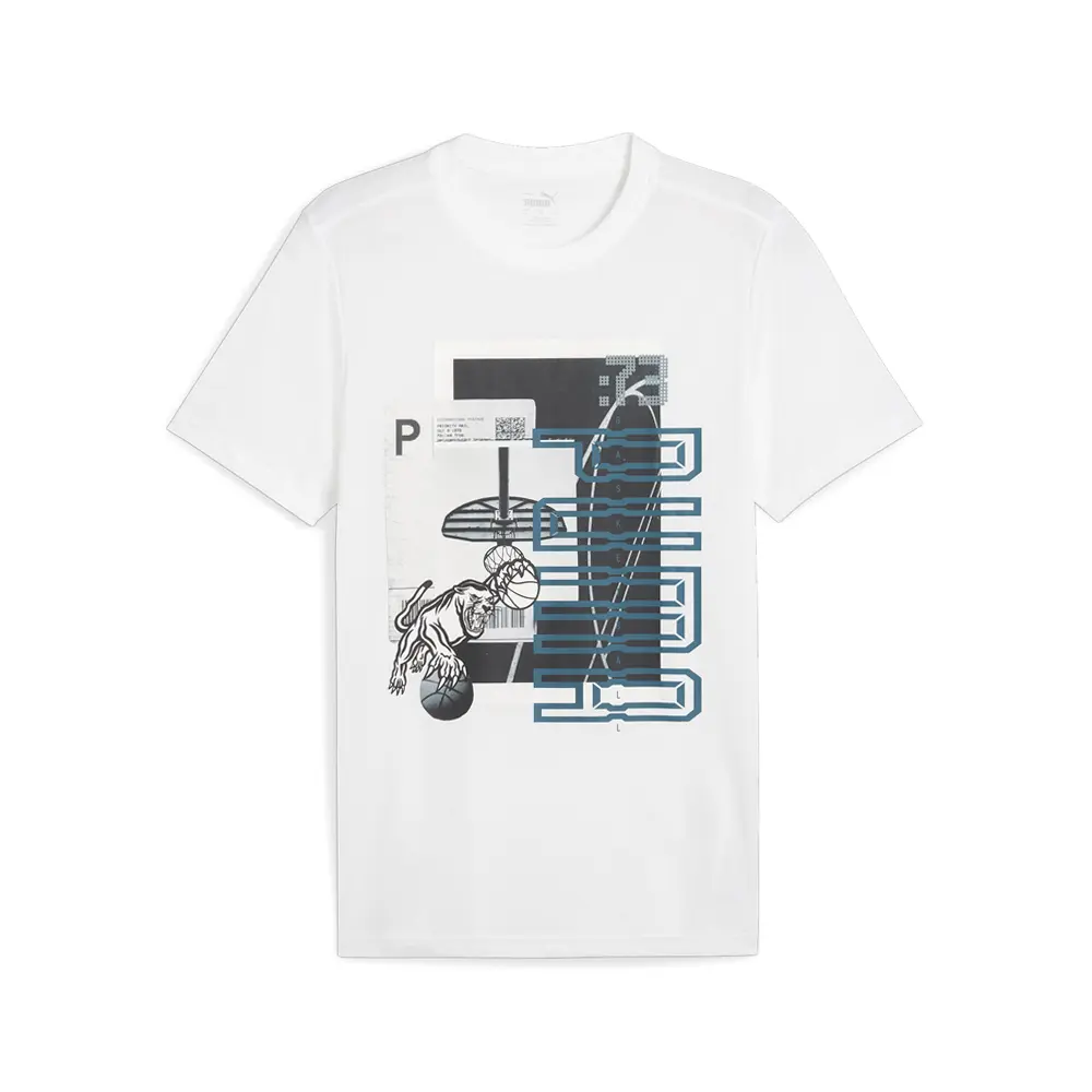 PUMA Mens Winning Shot 1 Crew Neck Short Sleeve Casual Tops Casual - White