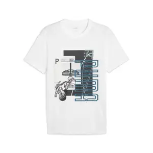 PUMA Mens Winning Shot 1 Crew Neck Short Sleeve Casual Tops Casual - White