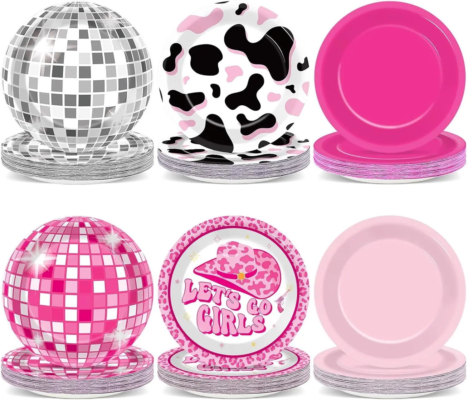 60 count Western Cowgirl Party Paper Plates for Disco Cowgirl Party Decorations 7in Hot  Disco Ball  Dessert Plates Disposable Tableware for Girl Bachelorette 80s 90s Disco Birthday Supplies
