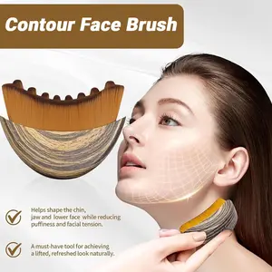 Lymphatic Contour Face Brush with Portable Case, Super Soft Manual Lymphatic Drainage Massager for Sculpting, Relieve Fatigue & Reduce Puffiness, Ergonomically Designed to Fit The Skin Precisely, Suitable for Facial Cleansing and Massage