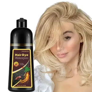 Natural Blonde Brown 3-IN-1 Golden Hair Dye Shampoo 500ml, Colors in 10-15 Mins, 100% Coverage for All Hair Types (Blonde Brown)