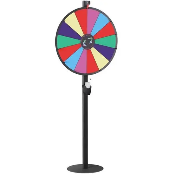 Segawe 24-Inch Acrylic Prize Wheel Board Game Kit - Dual Adjustable Tabletop-Floor Stand, 14-Slot Reusable Manual Spinner, 1x Accessory Bag with Screws, Family Fun Game for Family Night, Board Games For Family Night