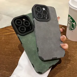 Fashion Matte Leather Silicone Case For iPhone 16 Pro Max 15 Plus 14 12 13 11 Lens Protection Shockproof Cover ip16 phone Cellphone Blue Protective