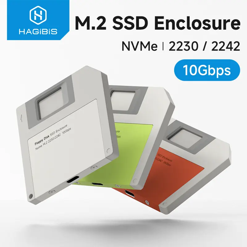 HAGIBIS M.2 NVMe External SSD Enclosure - USB 3.2 Gen 2 to PCI-E Interface, 2230/2242 Size Compatible Portable Data Storage for Laptops, External SSD Accessory for On-the-Go Laptop Data Transfer