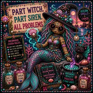 The mermaid coven doll magnet