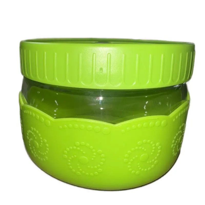 Vida Sana Food Storage Container Glass with Green Lid, Leak Proof & BPA Free Plastic Lid for Soups, Salads, and More