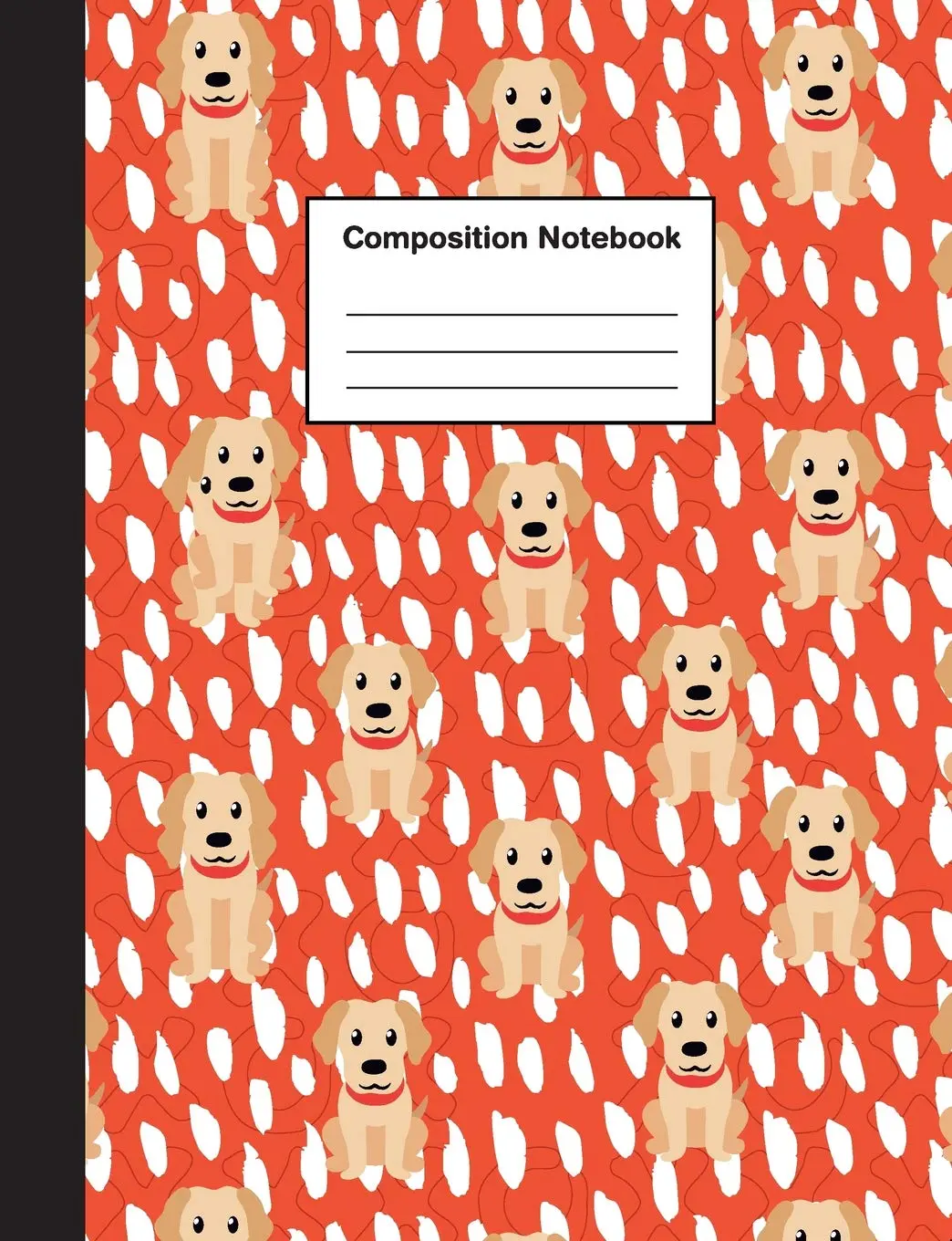 Composition Notebook: Wide Ruled Cute Golden Retriever Puppy | Primary Journal for Boys & Girls Teens, Kids Students for Home, School or College