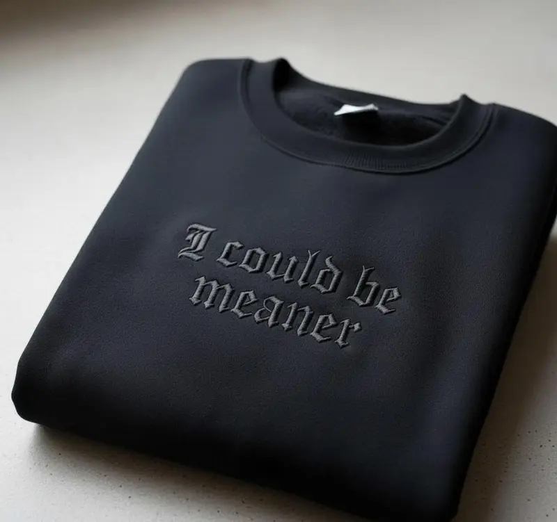 I Could Be Meaner Embroidered Sweatshirt: Spicy Attitude, Confident Style