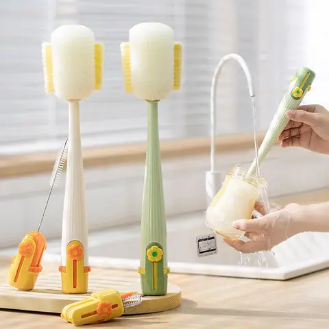 New 5-in-1 Cup Washing Household Multi-Function Cup Brush Water Cup Insulation Cup Brush Bottle Cleaning Sponge Brush