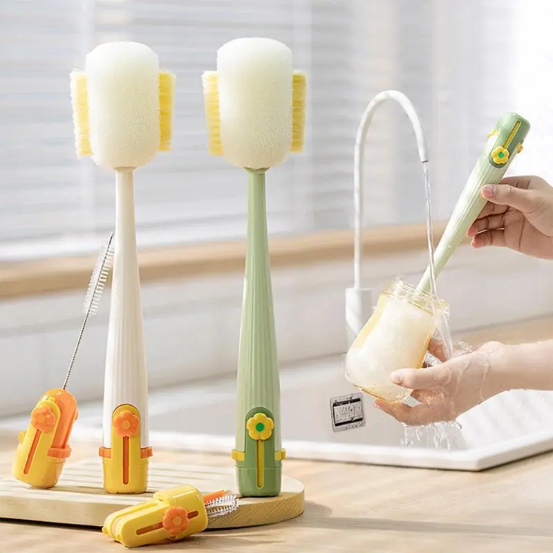 New 5-in-1 Cup Washing Household Multi-Function Cup Brush Water Cup Insulation Cup Brush Bottle Cleaning Sponge Brush