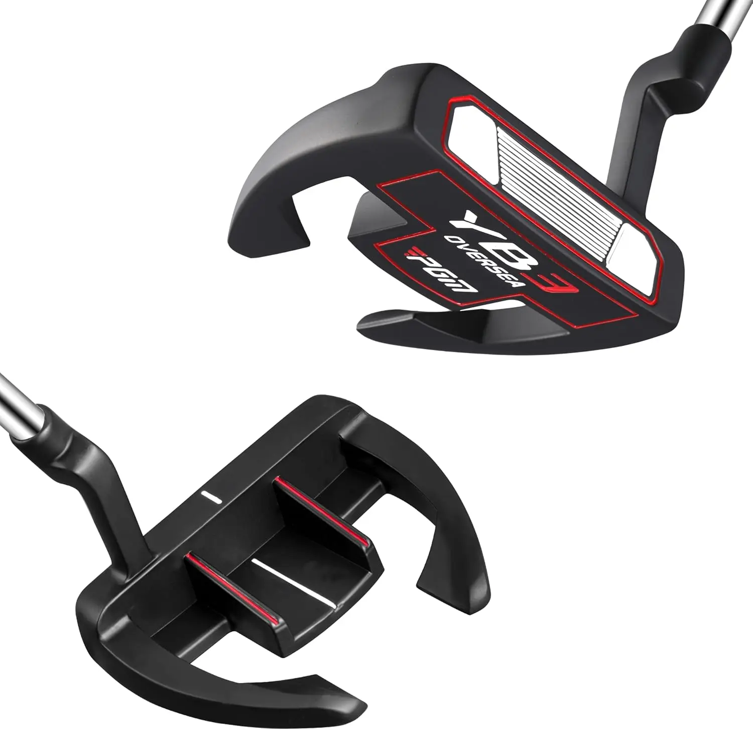 PGM Golf Putter for Men and Women - Anti-Twist Mallet Design with Alignment Guide & Stepped Shaft - Low Center of Gravity for Smooth, Accurate Putts - Right &Left Handed