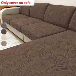 Elastic Sofa Cushion Cover, Leaf Flower Pattern, All-Season, Anti-Shed, Pet-Friendly, Home Protection Decor