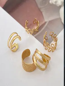 Five-Piece Ear Cuffs Set, Elegant Rhinestone Leaf Design, Silver Color &, Multi-Layered, No Piercing, All-Season Jewelry, Non Piercing Jewelry