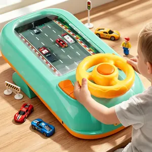 Racing Adventure Car Steering Wheel Toy for Kids Musical Driving Game Toddler Interactive Simulation Toy Educational Learning reaction skills