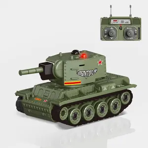 1/64 RC Tank with Infrared Shooting – Mini Remote Control Military Vehicle with 330° Rotating Turret, Sound & Lights, Type-C Charging, Gift Toy for Kids 8+ (Green)