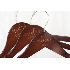Personalized Bridesmaid Hangers - Wedding Hanger - Wooden Engraved Hanger - Bridal Dress Hanger - Wedding Name Hangers HG100