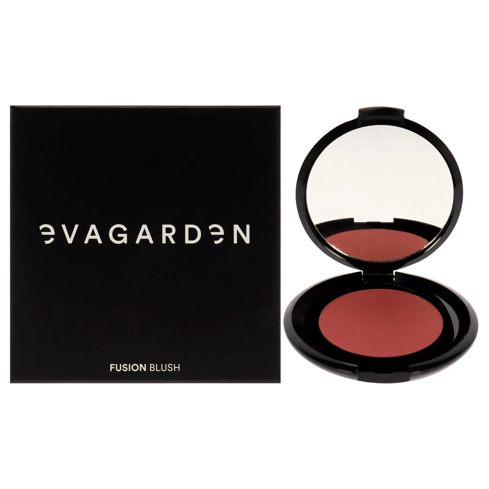 Evagarden Fusion Powder Blush - 348 Sugar Coral for Women, Compact Makeup with Natural Glow, 0.17 oz (Mirror-Included)