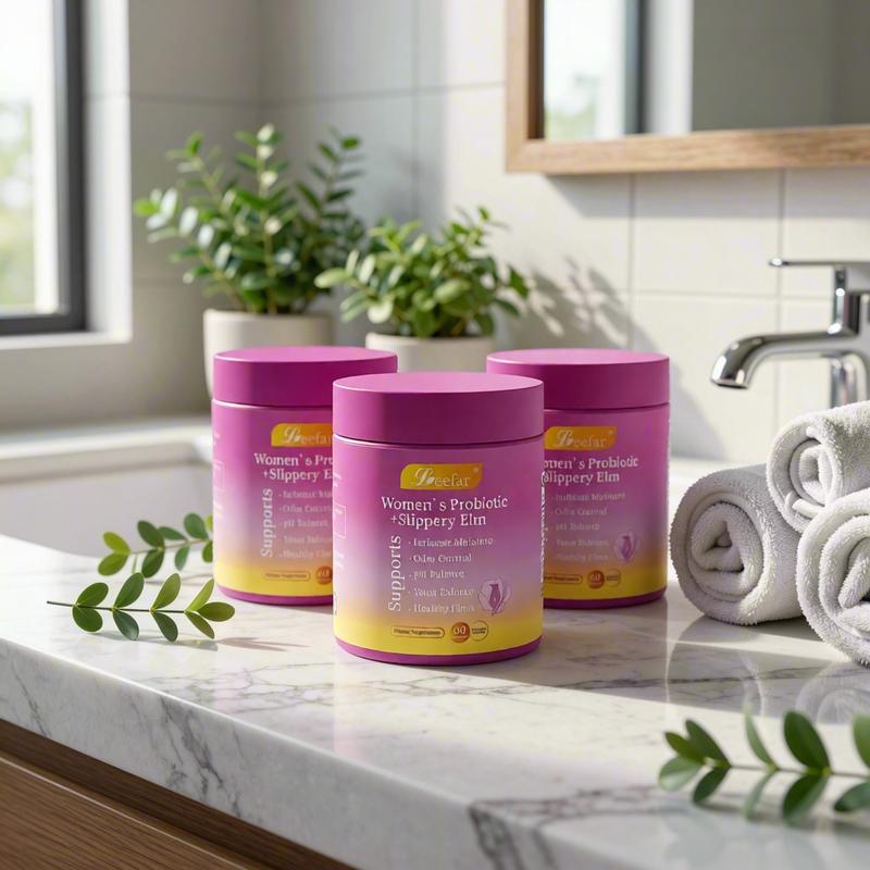 Feminine Healthcare Probiotics Gummies Pineapple Extract Flavors Leefar's with Slippery Elm Prebiotics Lactobacillus Blend for Oder Control & Women's pH Balance & Dryness Hawaiian Pineapple Flavor 60 Count