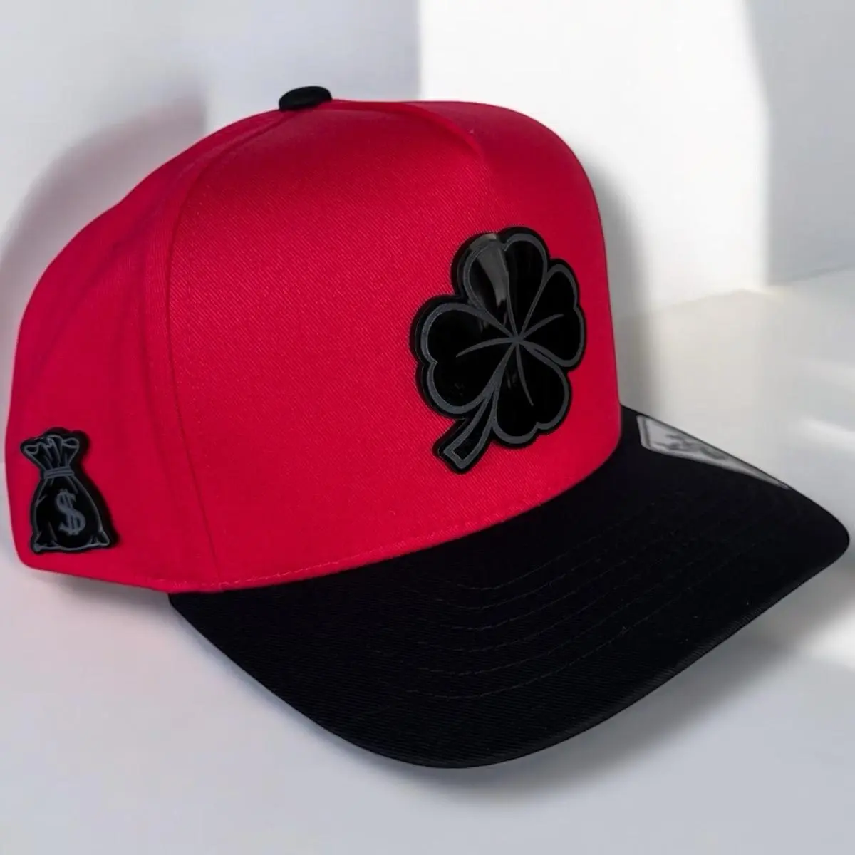 Clover Hat on Black Plate SnapBack - Simple Design for Versatile Use Premium Streetwear Hat Adjustable Stylish Hat