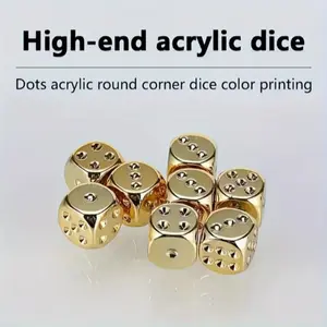 Crystal Dice Set for Party Games, Durable Clear Round Dice, Ideal for Bars Ktv Home Entertainment, Scratch-Resistant No Odor