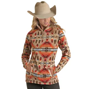 Rock&Roll Women Aztec Fleece Pullover