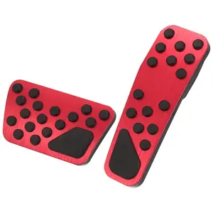Anti Slip No Drilling Aluminum Alloy Brake and Gas Accelerator Pedal Covers Foot Pedal Pads for Dodge Challenger Charger 2009-2023 for Chrysler 300 2014-2023 4-door Red