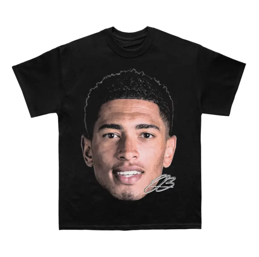 Jude Bellingham Face Adults and Youth T-shirt, Football Fan Tee, England Flag Game Day Apparel, summer tee, kids graphic tees, mens clothing, youth clothing, streetwear