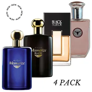 Mesmerize Blue, Mesmerize Black, Black Suede & Wild Country Pefume. Set of 4 Perfumes