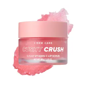 I DEW CARE Korean Lip Scrub l Cushy Crush | Sugar Vitamin C Lip Scrub, Gentle Exfoliant, Sugar Scrub for Dry and Chapped Lips, Vegan, Cruelty-Free, 1.05 oz. Skincare, Glossy, Hydrating, Moisturizer