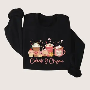 Cafecito y Chisme Valentine's Sweatshirt, Concha & Candy Mexican Valentine Shirt, Mexican Shirt