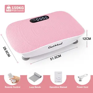 GetMod Smart Vibration Platform Pro, Home Workout Exercise Machine, Whole Body Vibration for Fitness & Relaxation, Bluetooth Audio Speaker