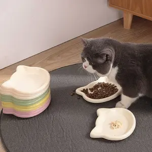 Bear Shape Pet Plate, High-End Plastic Dish for Cats & Dogs, Anti- Chin Feeding Bowl, 1pc Small Animal Food Container